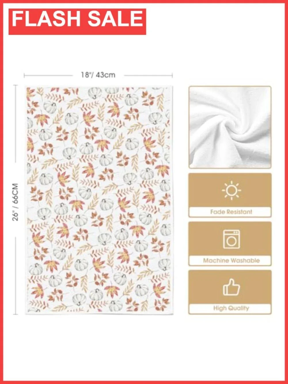 Artoid Mode Fall Kitchen Towels Set of 2 18x26 Inch Absorbent Polyester Dish
